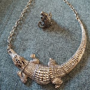 Alligator/Crocodile necklace and ring